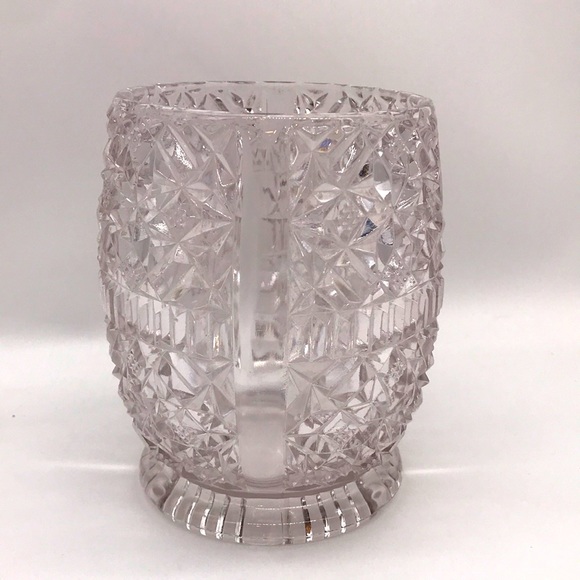 None Other - Vintage Cut Glass Half-Vase Starburst Pattern